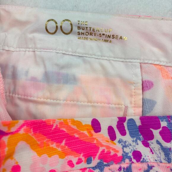 Lilly Pulitzer Buttercup Shorts Size 00 Paradise Pink 5 Inch Inseam Scallop Hem - Picture 5 of 13